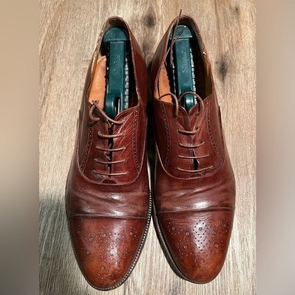 Vintage Salvatore Ferragamo Men’s Leather Oxford Dress Shoes Brown Size 8 main image 6